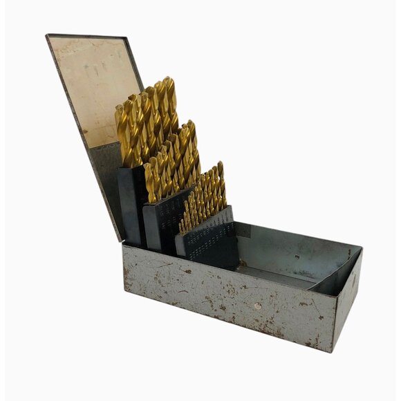 Craftsman 29 Piece Gold Oxide HSS Drill Bit Set Metal Case 1/16" - 1/2" Every 64 - Picture 8 of 10